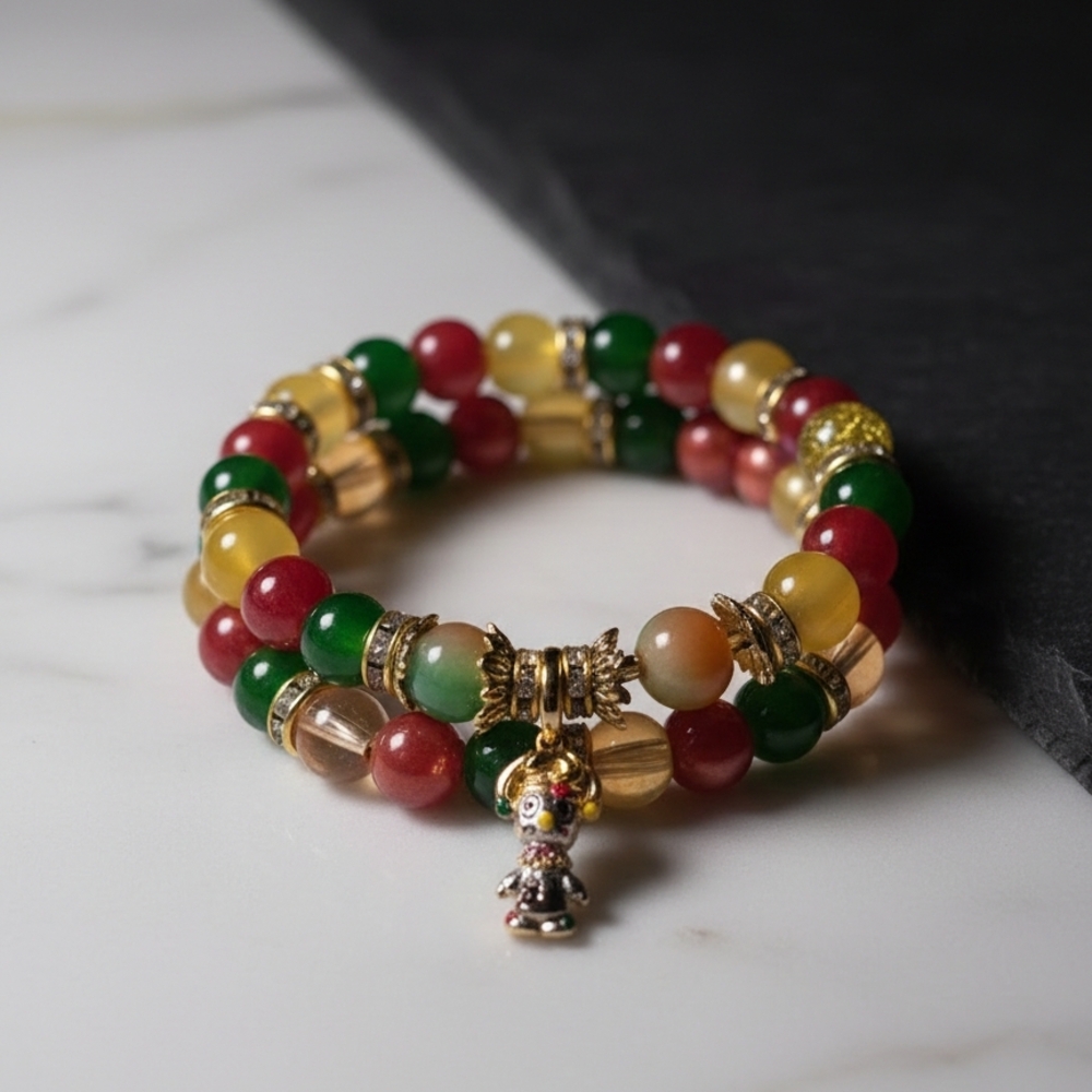 Sterling Silver Clown Charm Wire Bracelet